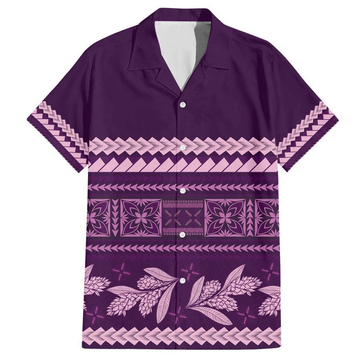Purple Samoa Siapo Teuila Flowers Hawaiian Shirt LT14 Purple - Polynesian Pride