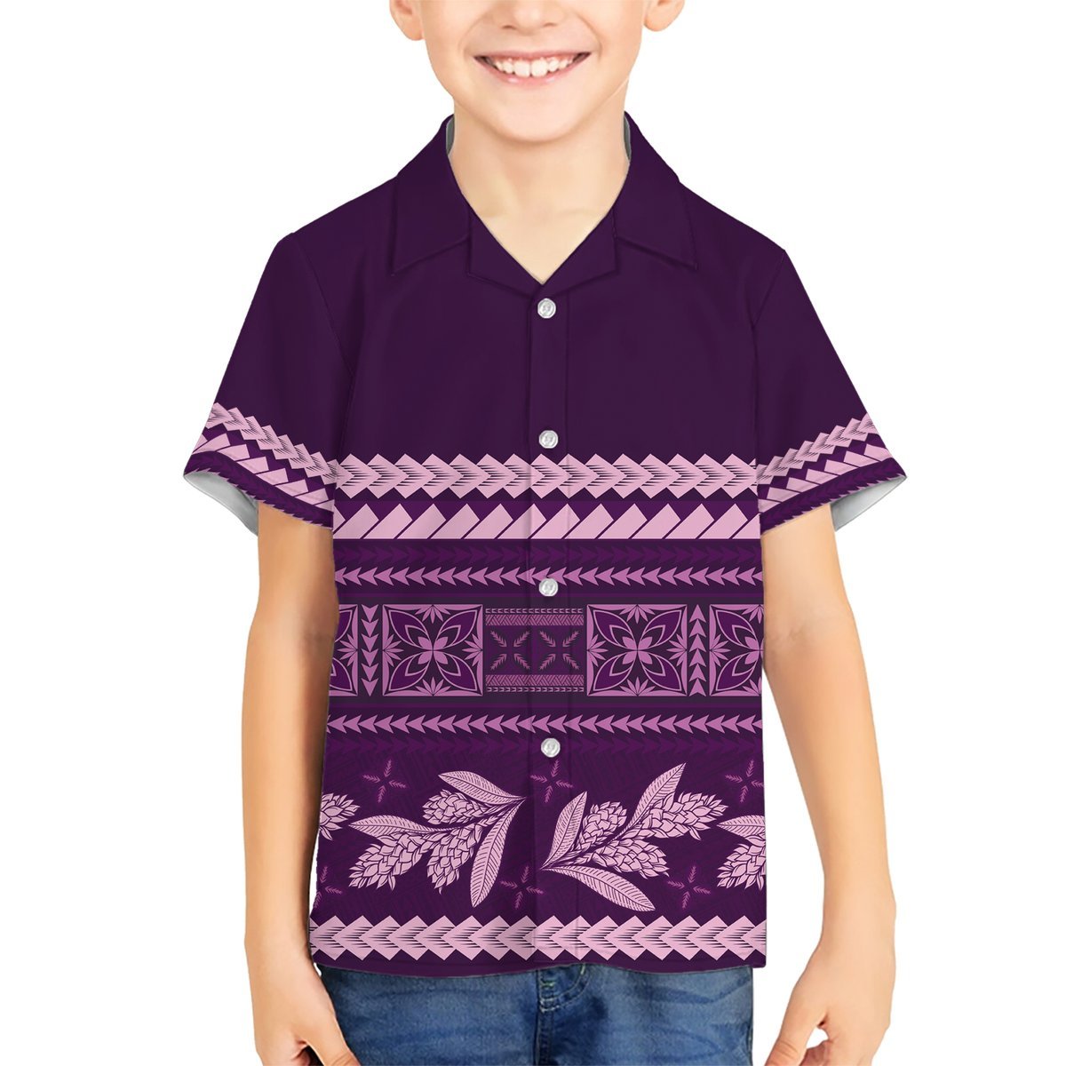 Purple Samoa Siapo Teuila Flowers Hawaiian Shirt LT14 - Polynesian Pride