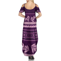 Purple Samoa Siapo Teuila Flowers Summer Maxi Dress LT14 - Polynesian Pride