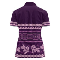 Purple Samoa Siapo Teuila Flowers Women Polo Shirt