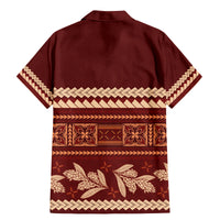 Red Samoa Siapo Teuila Flowers Family Matching Mermaid Dress and Hawaiian Shirt LT14 - Polynesian Pride