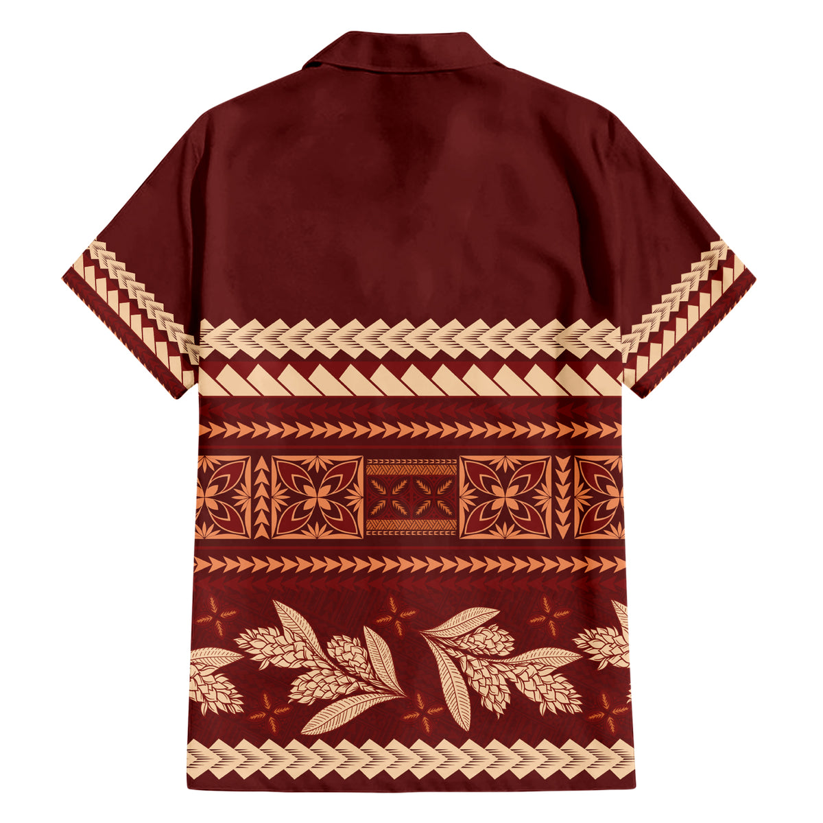 Red Samoa Siapo Teuila Flowers Family Matching Short Sleeve Bodycon Dress and Hawaiian Shirt LT14 - Polynesian Pride