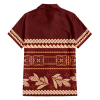 Red Samoa Siapo Teuila Flowers Family Matching Short Sleeve Bodycon Dress and Hawaiian Shirt LT14 - Polynesian Pride
