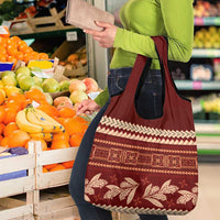 Red Samoa Siapo Teuila Flowers Grocery Bag