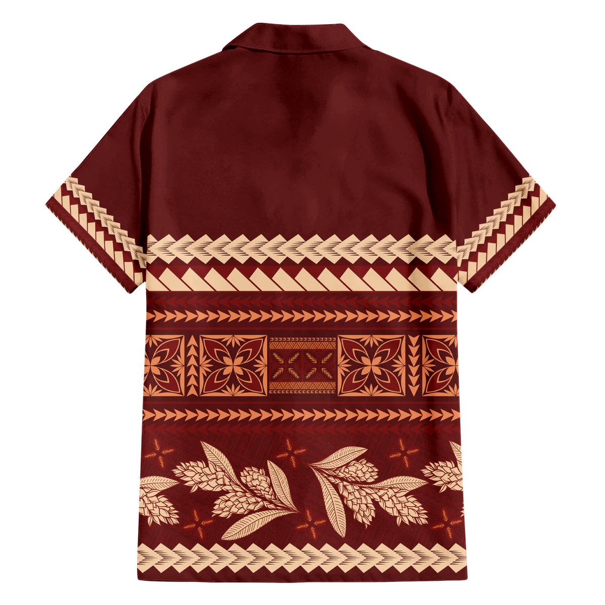 Red Samoa Siapo Teuila Flowers Hawaiian Shirt