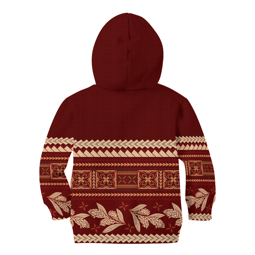 Red Samoa Siapo Teuila Flowers Kid Hoodie