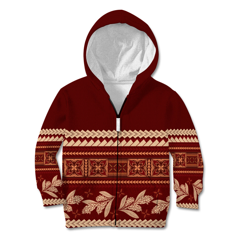 Red Samoa Siapo Teuila Flowers Kid Hoodie