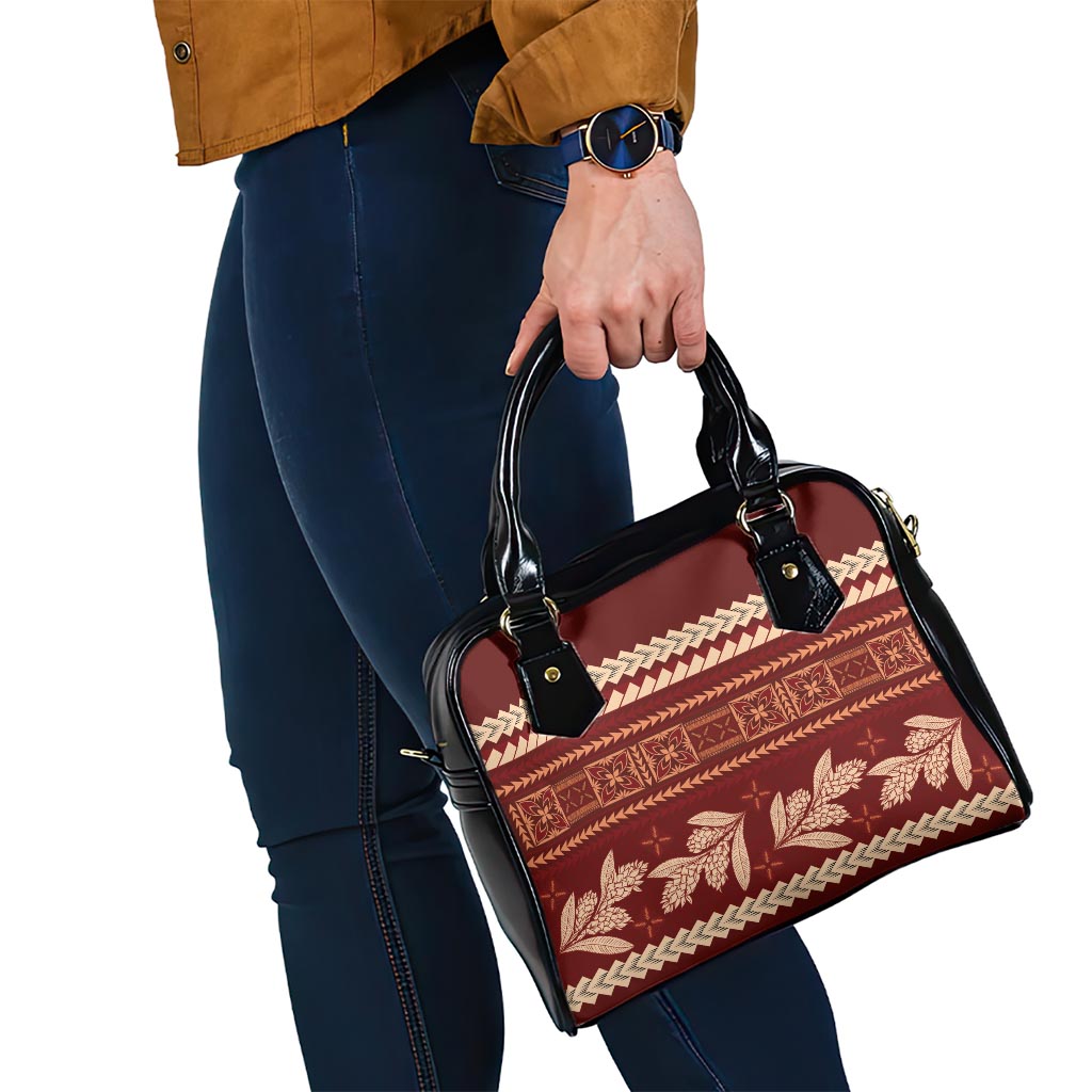 Red Samoa Siapo Teuila Flowers Shoulder Handbag