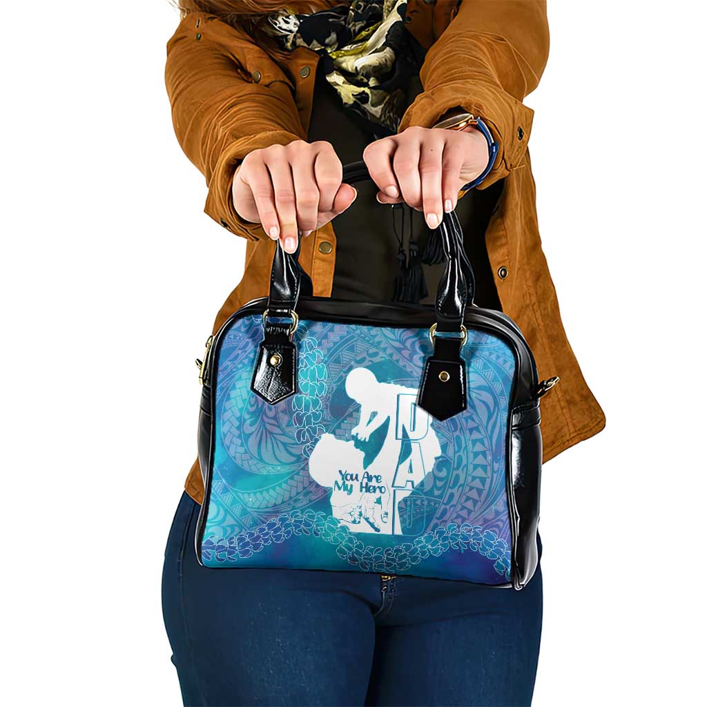 Turquoise Polynesia Father's Day Shoulder Handbag Dad You Are My Hero