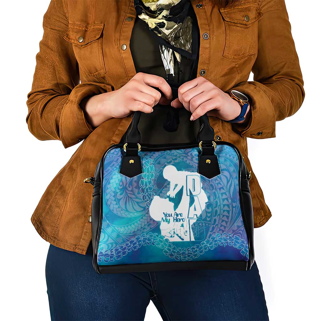 Turquoise Polynesia Father's Day Shoulder Handbag Dad You Are My Hero