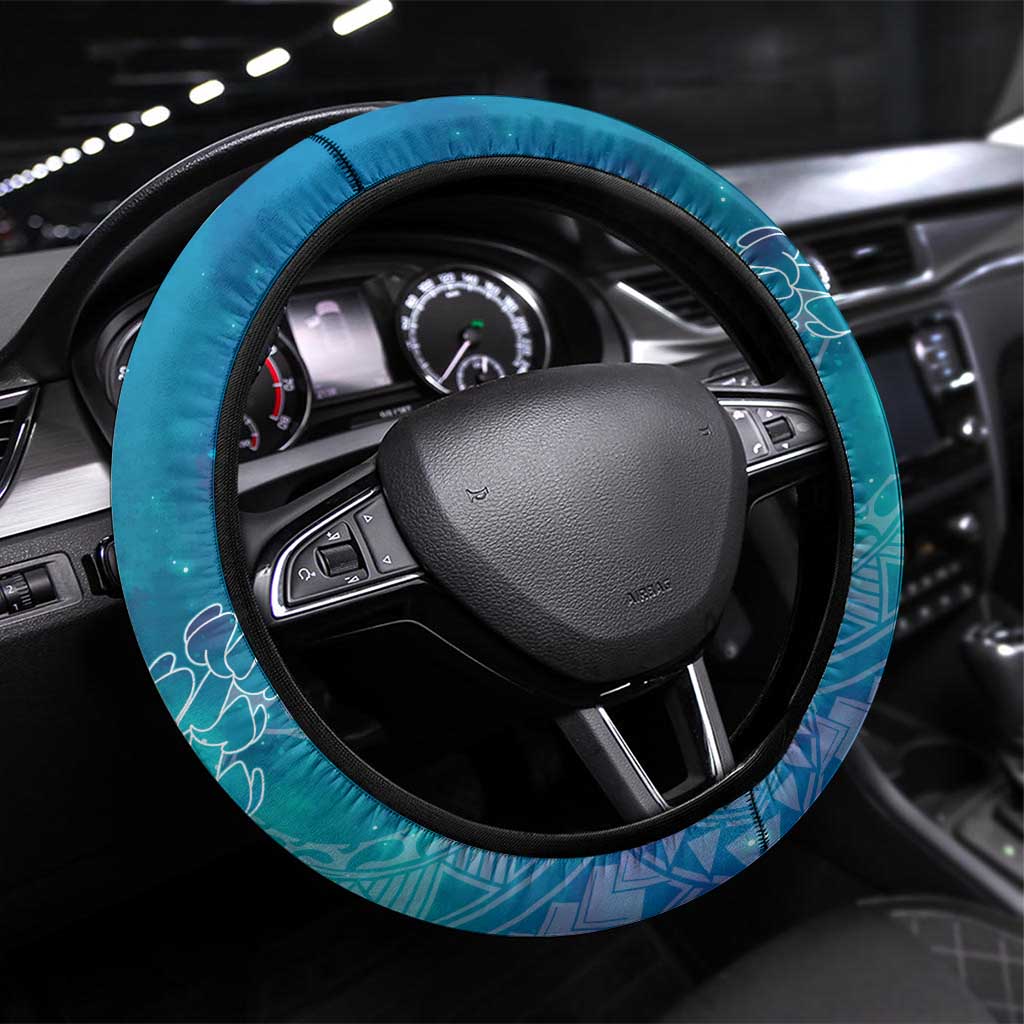 Turquoise Polynesia Father's Day Steering Wheel Cover Dad You Are My Hero