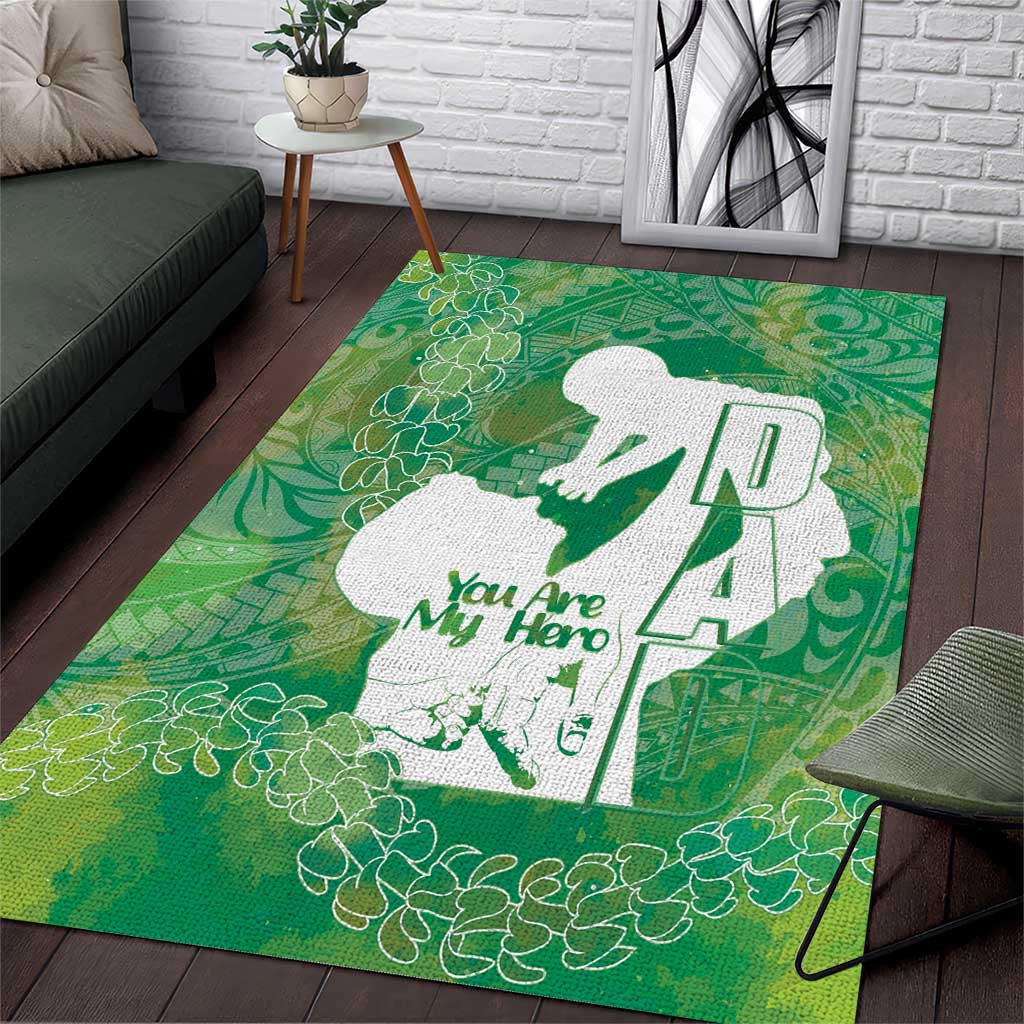 Green Polynesia Father's Day Area Rug Dad You Are My Hero LT14 Green - Polynesian Pride