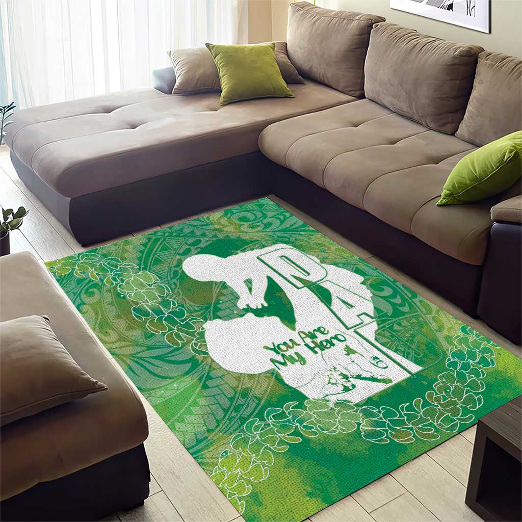 Green Polynesia Father's Day Area Rug Dad You Are My Hero LT14 - Polynesian Pride