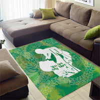 Green Polynesia Father's Day Area Rug Dad You Are My Hero LT14 - Polynesian Pride
