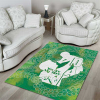Green Polynesia Father's Day Area Rug Dad You Are My Hero LT14 - Polynesian Pride