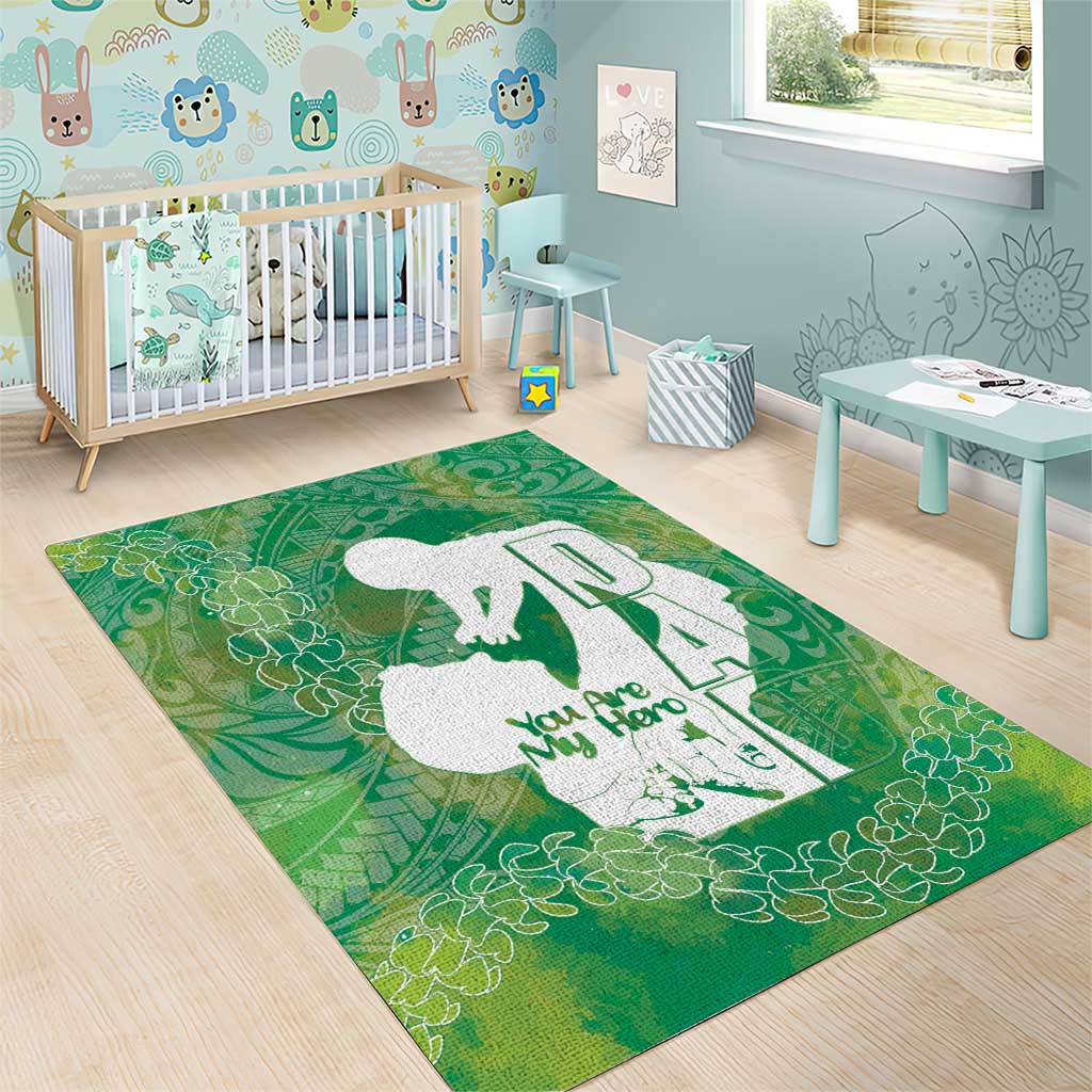 Green Polynesia Father's Day Area Rug Dad You Are My Hero LT14 - Polynesian Pride
