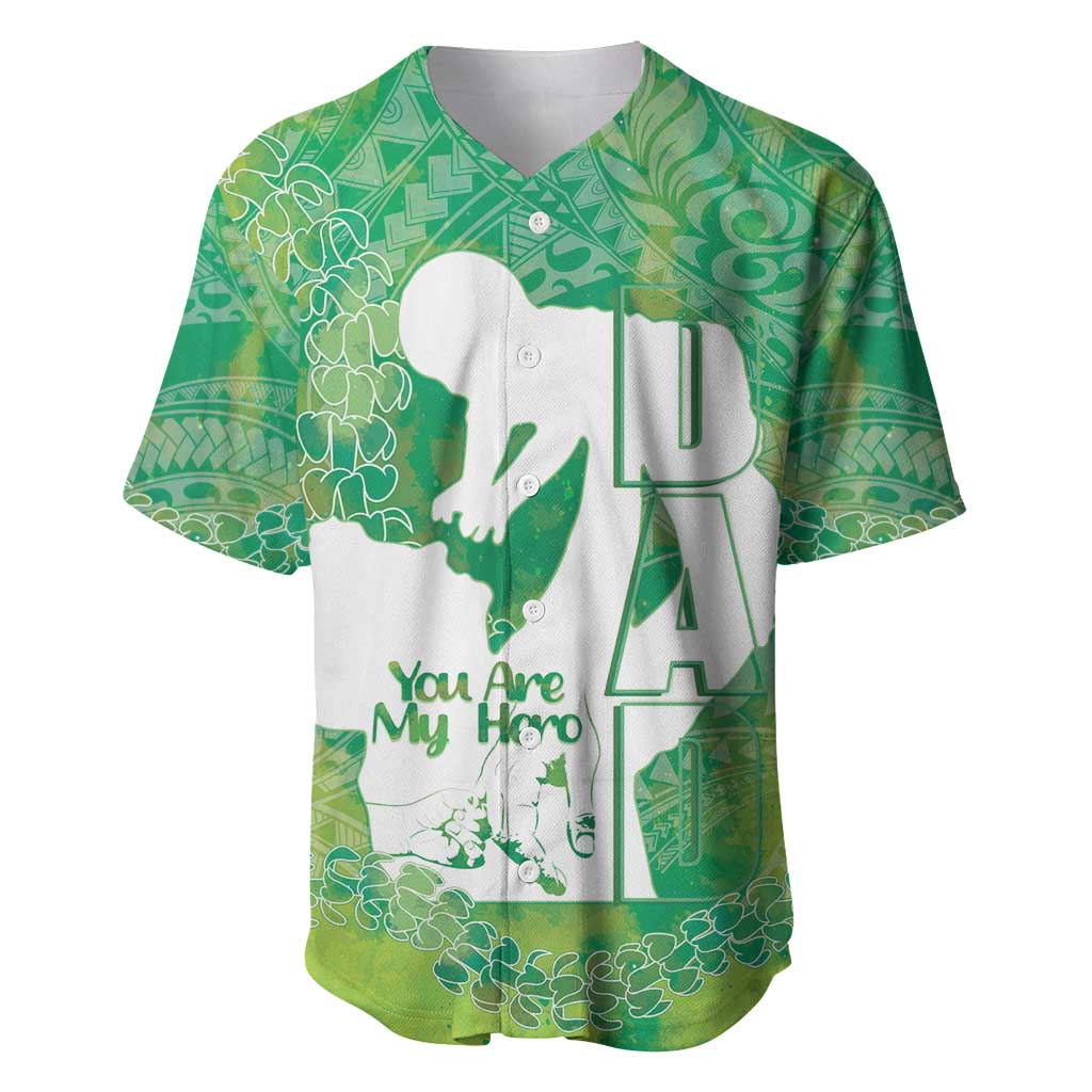 Green Polynesia Father's Day Baseball Jersey Dad You Are My Hero LT14 Green - Polynesian Pride