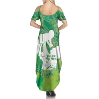 Green Polynesia Father's Day Family Matching Summer Maxi Dress and Hawaiian Shirt Dad You Are My Hero LT14 - Polynesian Pride