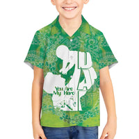 Green Polynesia Father's Day Family Matching Summer Maxi Dress and Hawaiian Shirt Dad You Are My Hero LT14 Son's Shirt Green - Polynesian Pride