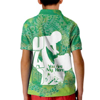 Green Polynesia Father's Day Kid Polo Shirt Dad You Are My Hero LT14 - Polynesian Pride