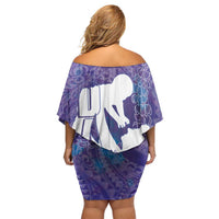 Purple Polynesia Father's Day Family Matching Off Shoulder Short Dress and Hawaiian Shirt Dad You Are My Hero LT14 - Polynesian Pride