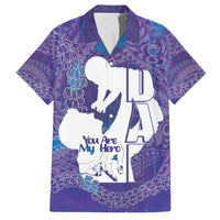 Purple Polynesia Father's Day Family Matching Summer Maxi Dress and Hawaiian Shirt Dad You Are My Hero LT14 Dad's Shirt - Short Sleeve Purple - Polynesian Pride
