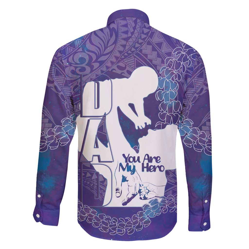 Purple Polynesia Father's Day Family Matching Tank Maxi Dress and Hawaiian Shirt Dad You Are My Hero LT14 - Polynesian Pride