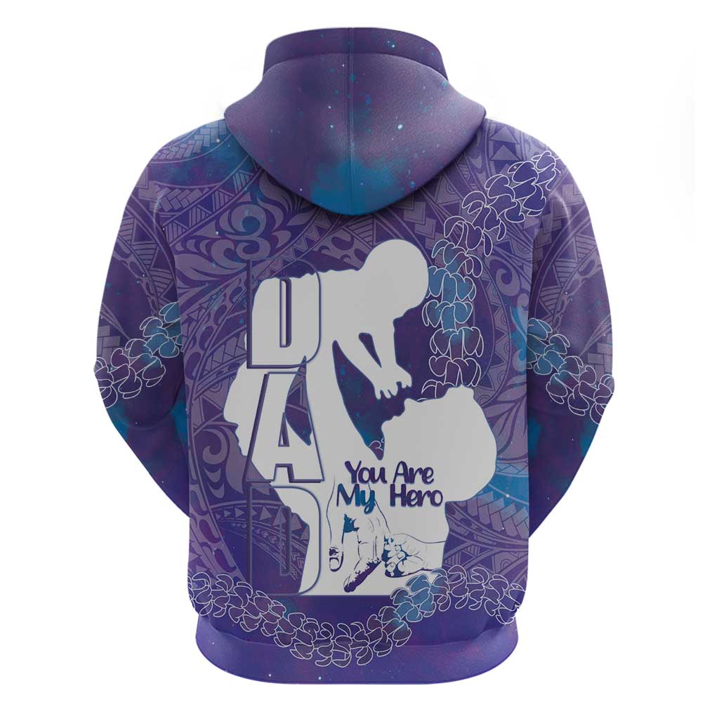 Purple Polynesia Father's Day Hoodie Dad You Are My Hero