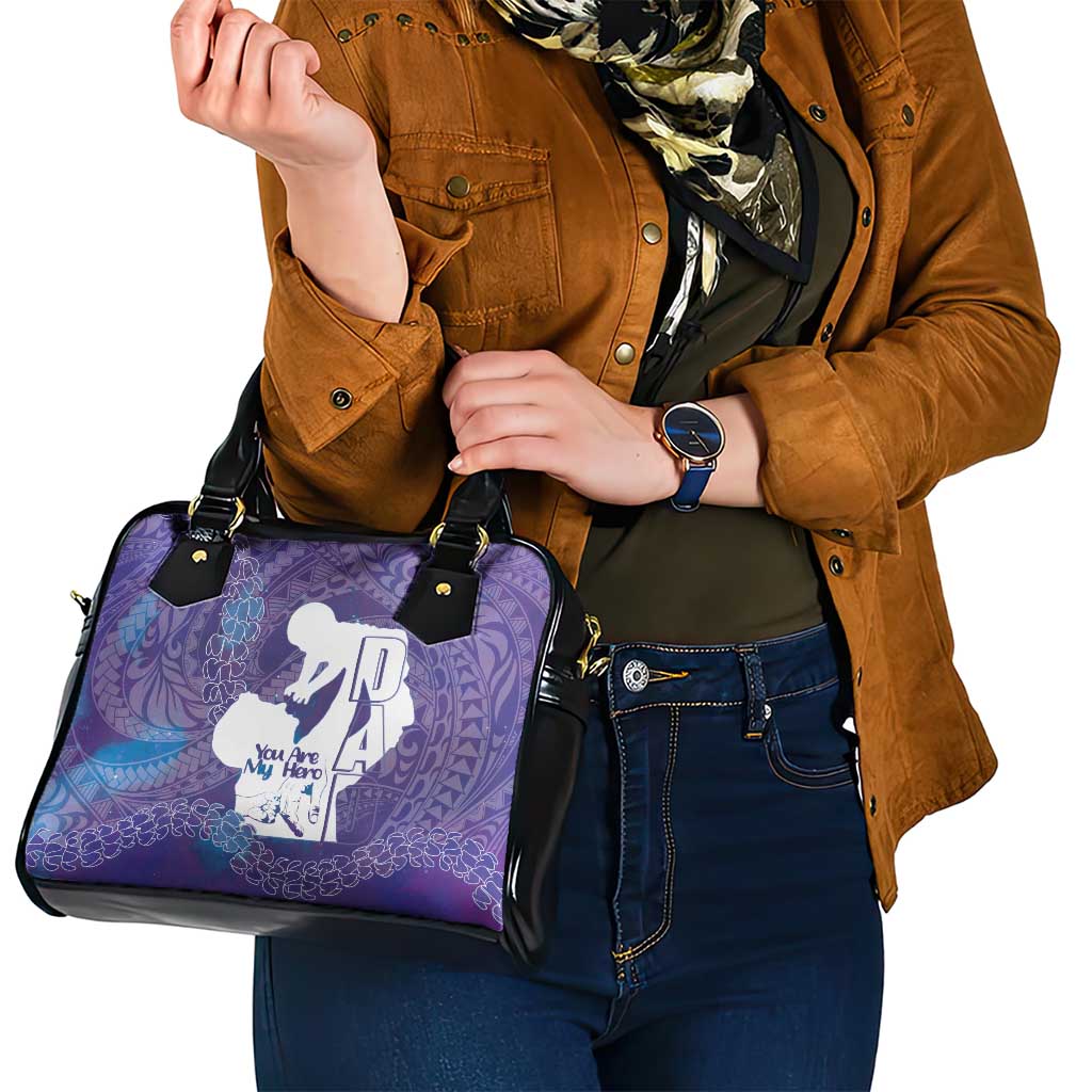 Purple Polynesia Father's Day Shoulder Handbag Dad You Are My Hero