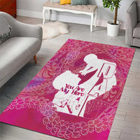 Pink Polynesia Father's Day Area Rug Dad You Are My Hero LT14 - Polynesian Pride