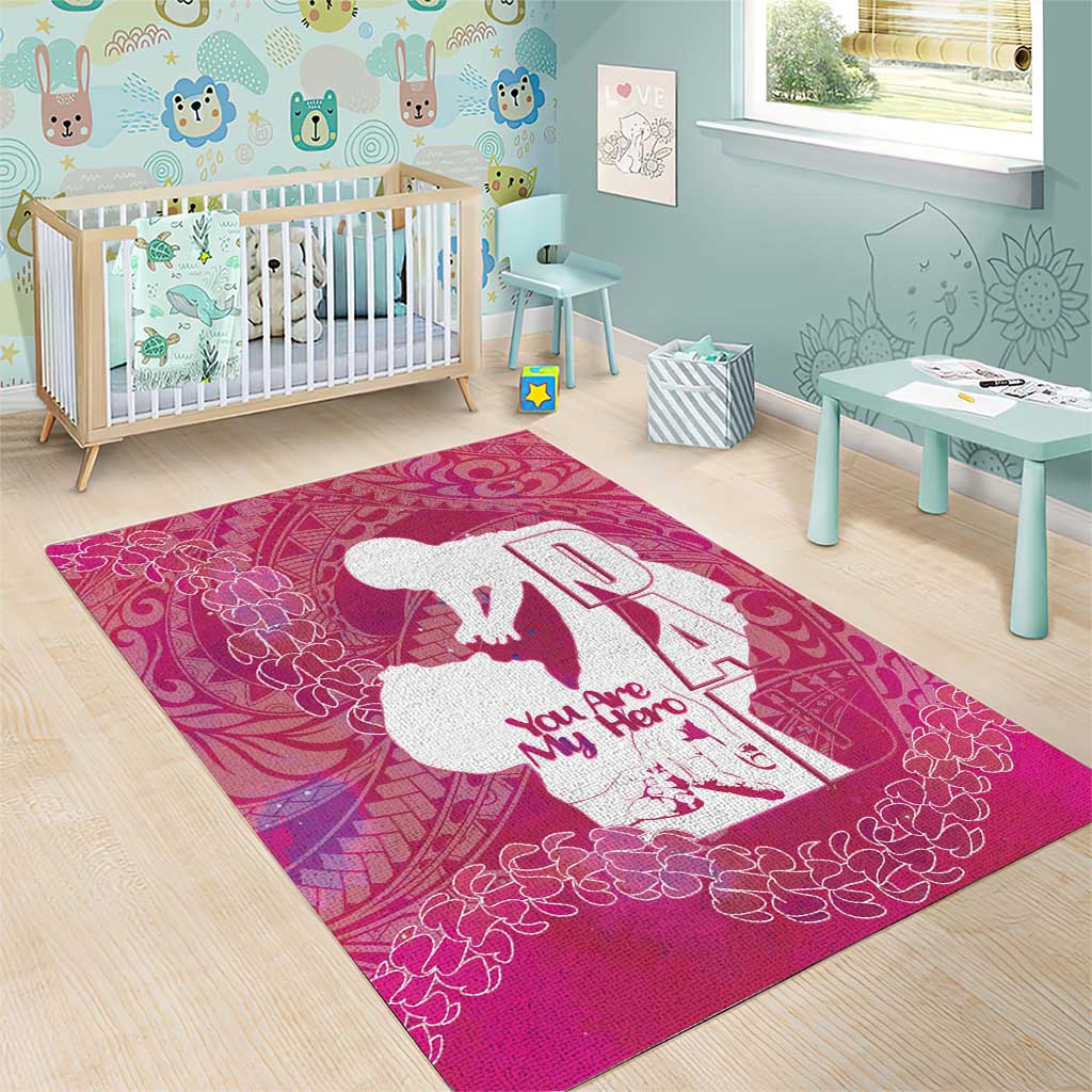 Pink Polynesia Father's Day Area Rug Dad You Are My Hero LT14 - Polynesian Pride