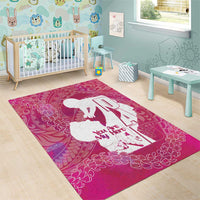 Pink Polynesia Father's Day Area Rug Dad You Are My Hero LT14 - Polynesian Pride
