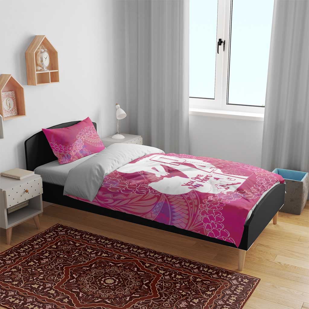 Pink Polynesia Father's Day Bedding Set Dad You Are My Hero
