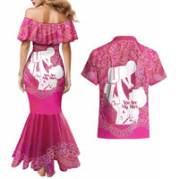 Pink Polynesia Father's Day Couples Matching Mermaid Dress and Hawaiian Shirt Dad You Are My Hero LT14 - Polynesian Pride