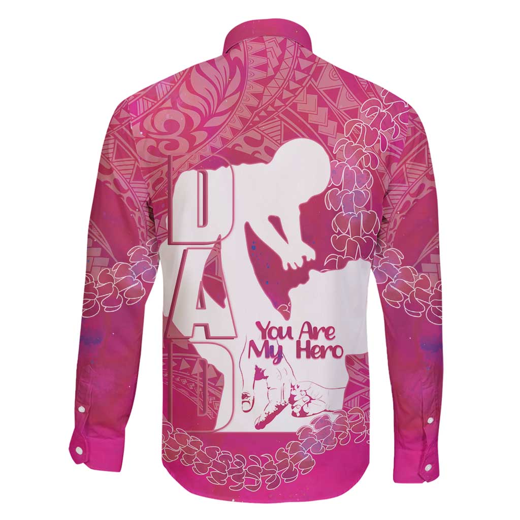 Pink Polynesia Father's Day Family Matching Off Shoulder Short Dress and Hawaiian Shirt Dad You Are My Hero LT14 - Polynesian Pride