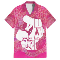 Pink Polynesia Father's Day Family Matching Summer Maxi Dress and Hawaiian Shirt Dad You Are My Hero LT14 Dad's Shirt - Short Sleeve Pink - Polynesian Pride