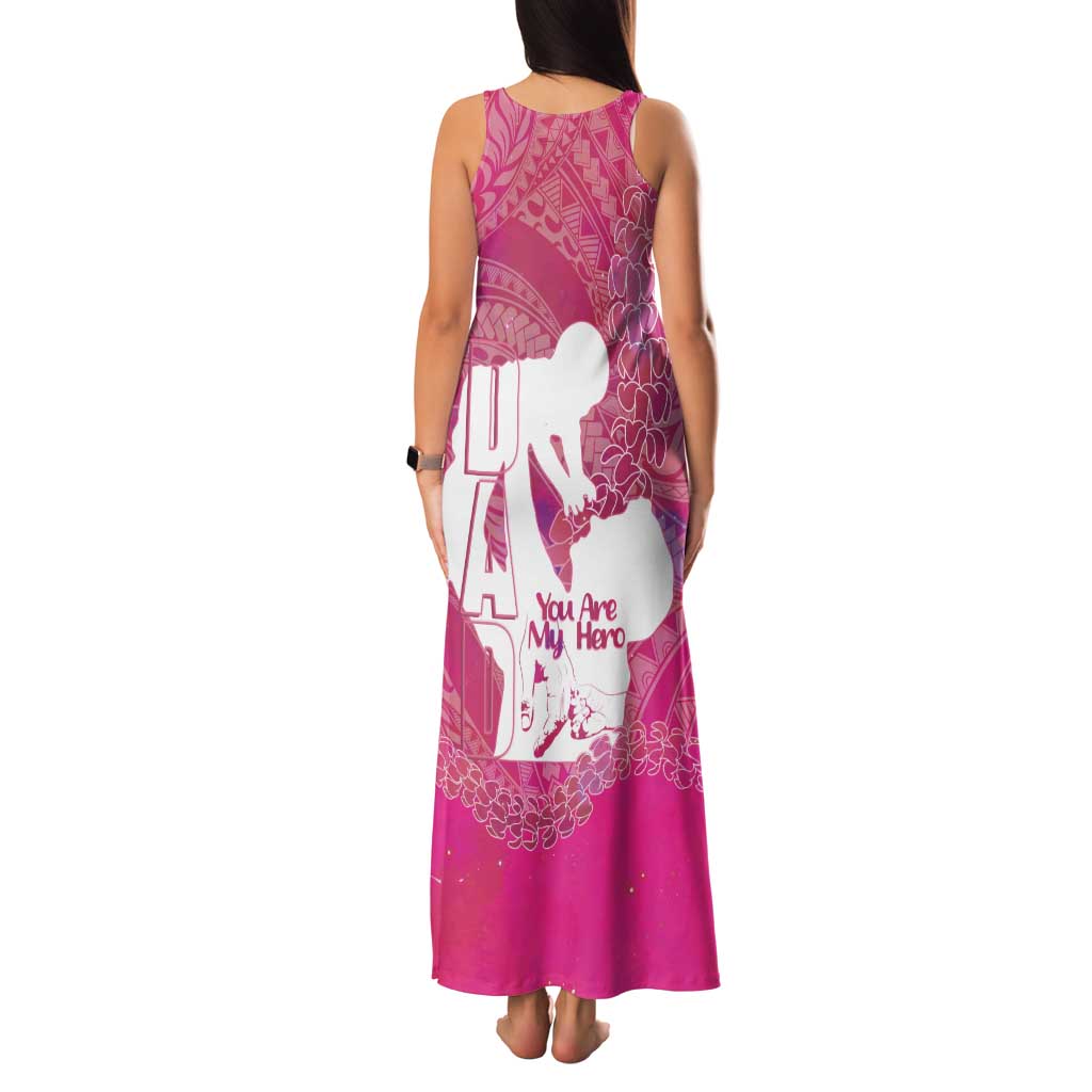 Pink Polynesia Father's Day Family Matching Tank Maxi Dress and Hawaiian Shirt Dad You Are My Hero LT14 - Polynesian Pride
