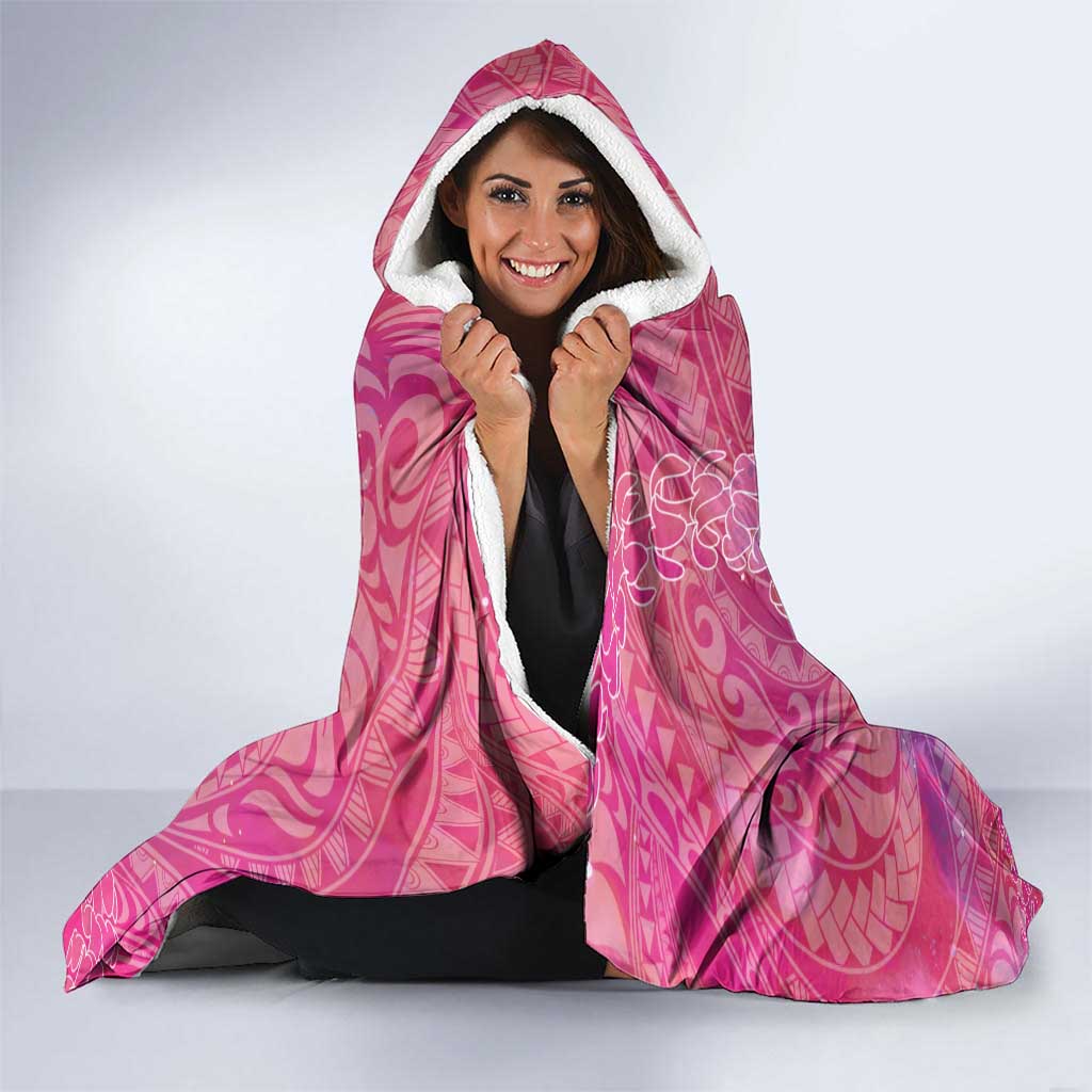Pink Polynesia Father's Day Hooded Blanket Dad You Are My Hero