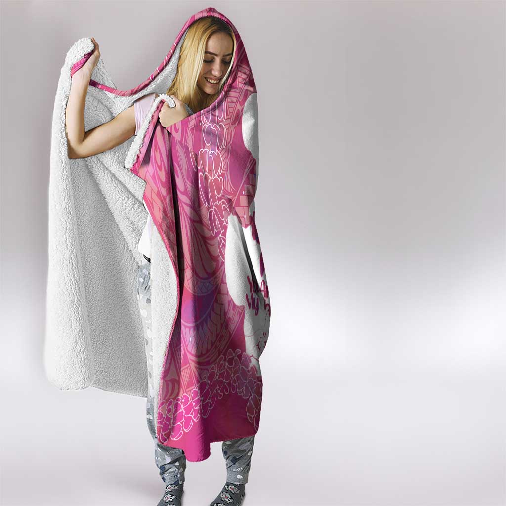 Pink Polynesia Father's Day Hooded Blanket Dad You Are My Hero