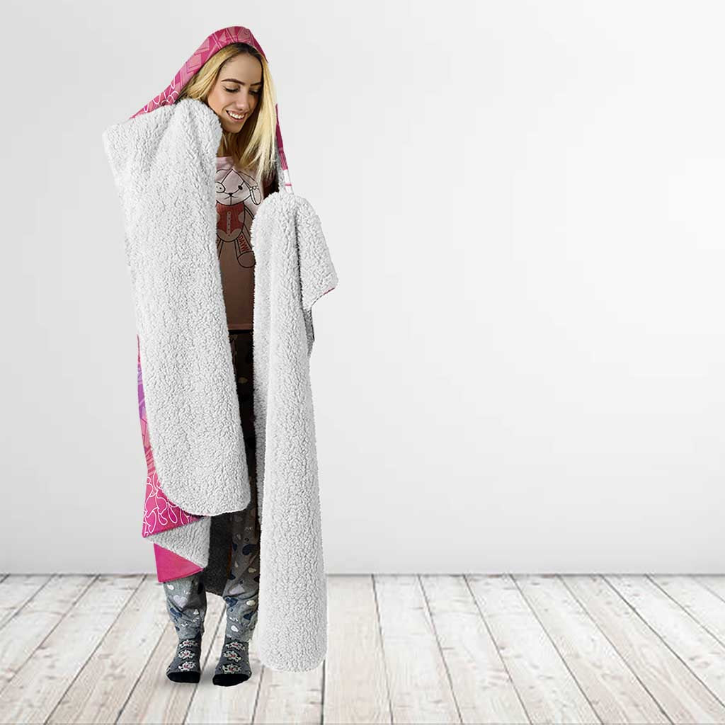 Pink Polynesia Father's Day Hooded Blanket Dad You Are My Hero