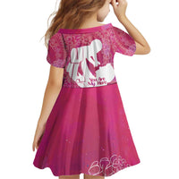 Pink Polynesia Father's Day Kid Short Sleeve Dress Dad You Are My Hero