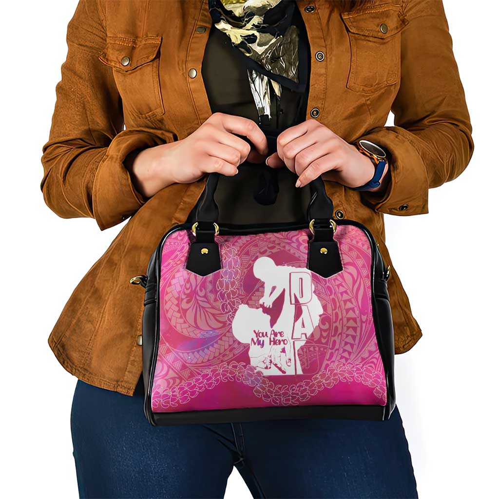 Pink Polynesia Father's Day Shoulder Handbag Dad You Are My Hero