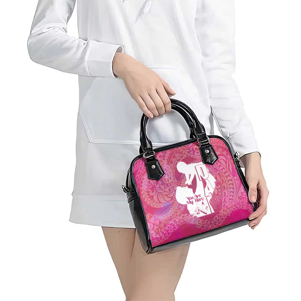 Pink Polynesia Father's Day Shoulder Handbag Dad You Are My Hero