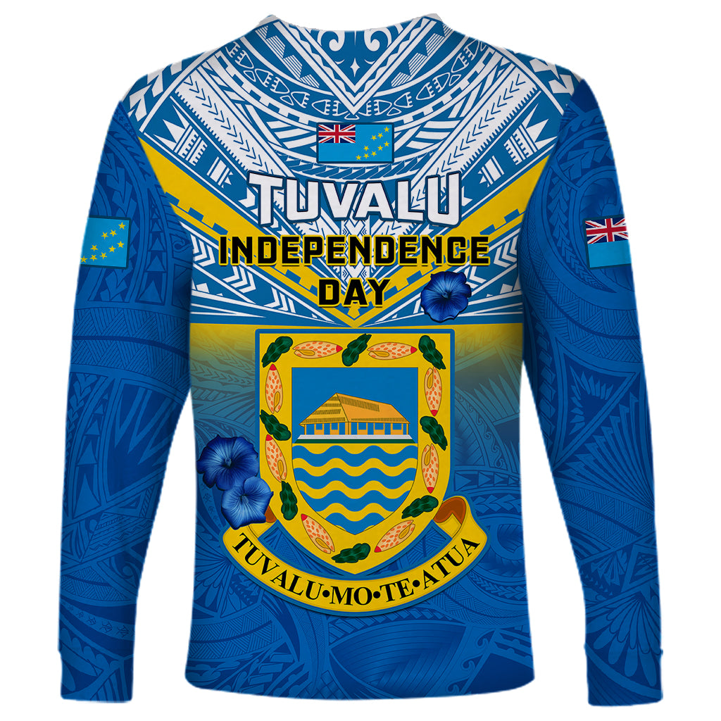 Tuvalu Independence Day Long Sleeve Shirt Tuvaluan Proud 45th Anniversary Polynesian Pattern LT14 - Polynesian Pride
