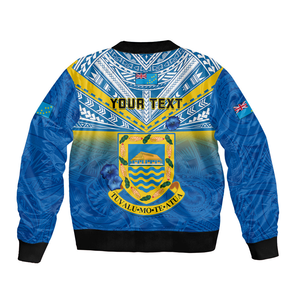 Personalised Tuvalu Independence Day Bomber Jacket Tuvaluan Proud 45th Anniversary Polynesian Pattern LT14 - Polynesian Pride