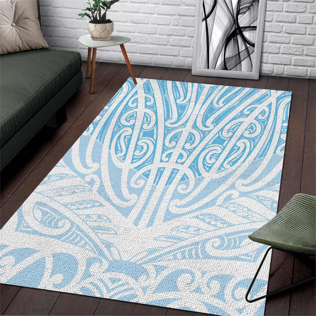 Blue New Zealand Puhoro Maori Tattoo Area Rug LT14 Blue - Polynesian Pride