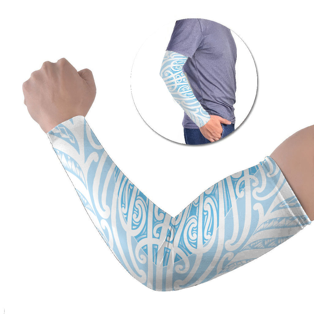 Blue New Zealand Puhoro Maori Tattoo Arm Sleeves LT14 Set of 2 Blue - Polynesian Pride