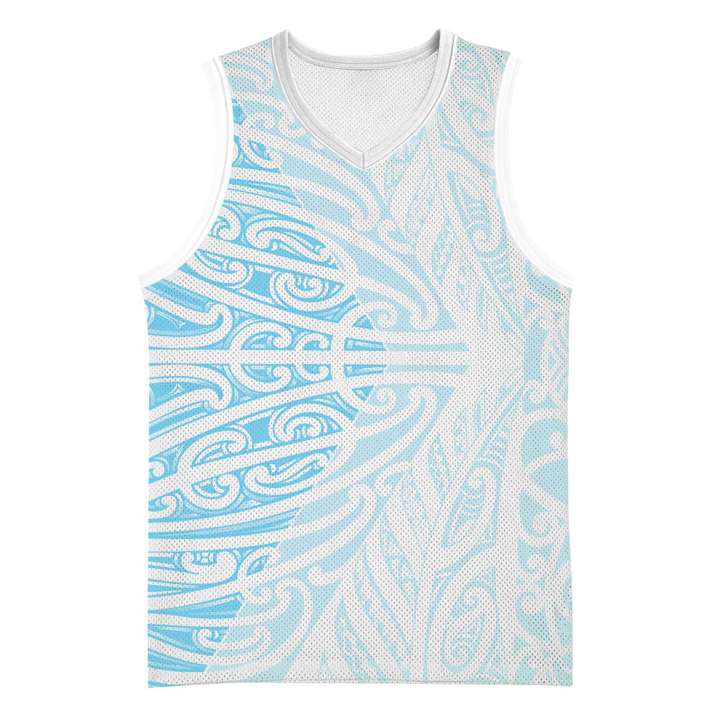 Blue New Zealand Puhoro Maori Tattoo Basketball Jersey LT14 Unisex Blue - Polynesian Pride
