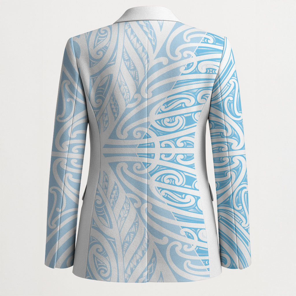 Blue New Zealand Puhoro Maori Tattoo Blazer