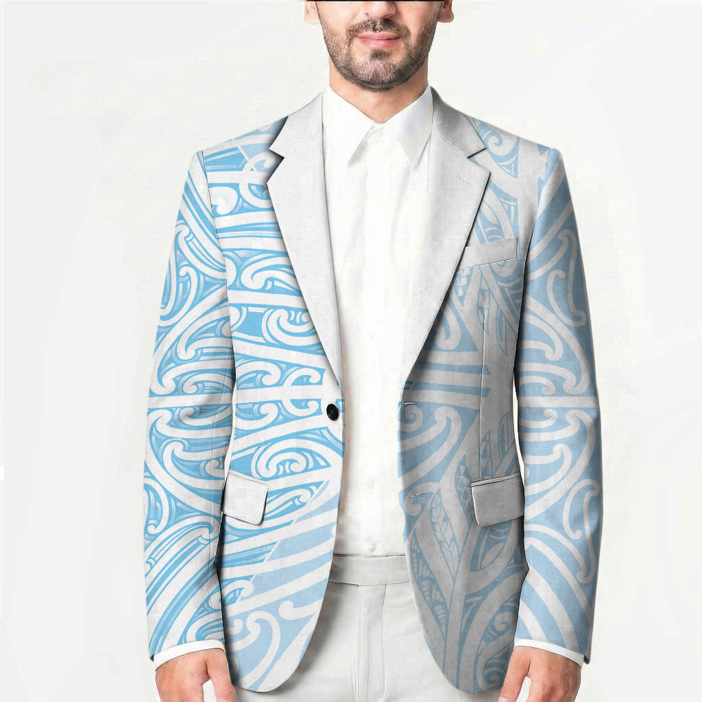 Blue New Zealand Puhoro Maori Tattoo Blazer